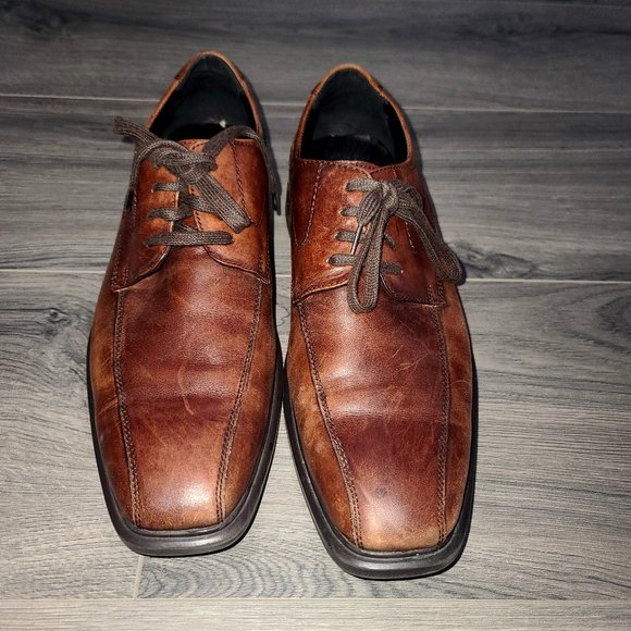 Kenneth Cole Reaction men 10.5M Brown Leather lace up Shoes Oxfords - Picture 7 of 7